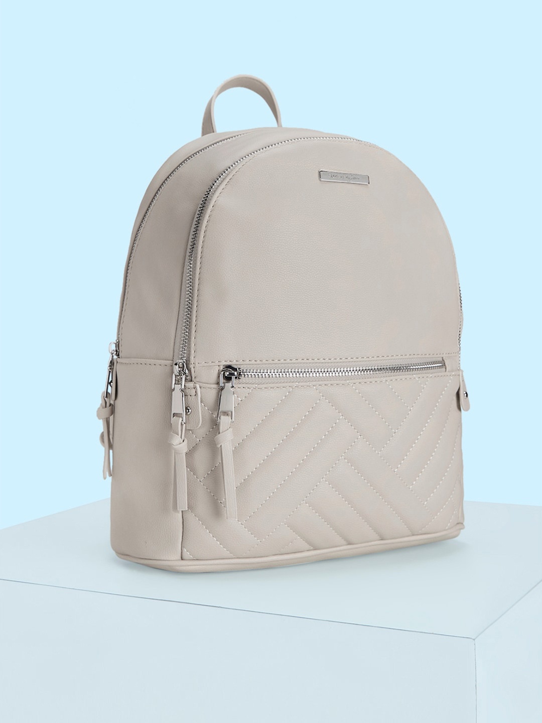 

Forever Glam by Pantaloons Women Non-Padded PU Backpack, Off white