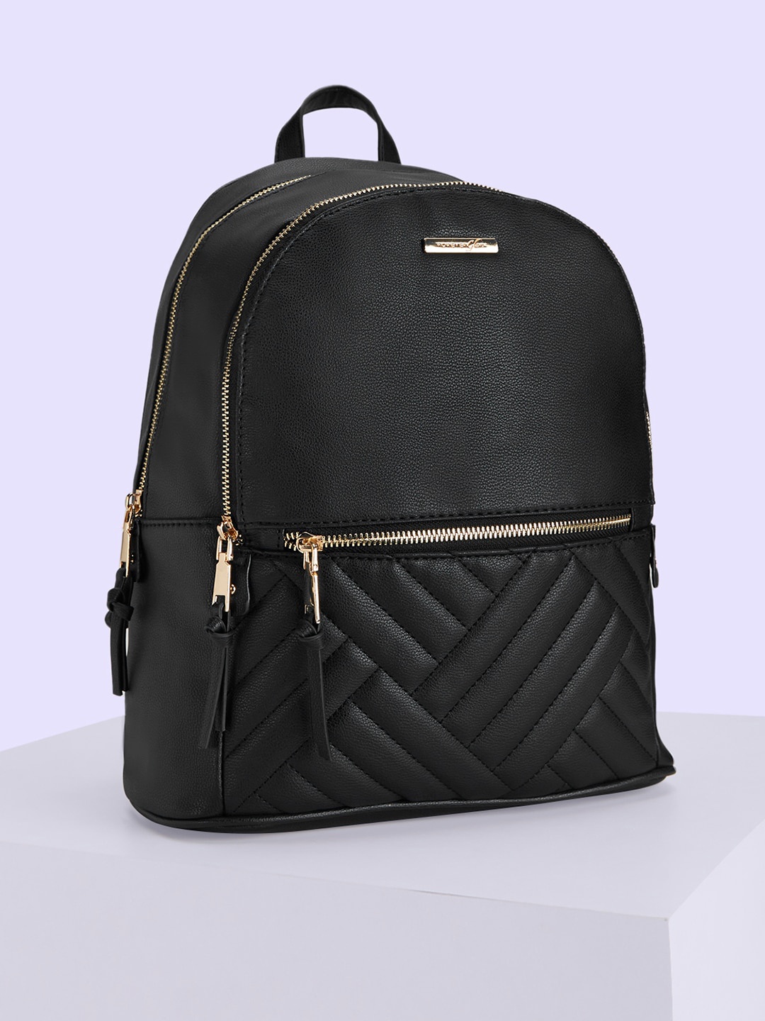 

Forever Glam by Pantaloons Women Textured Backpacks, Black