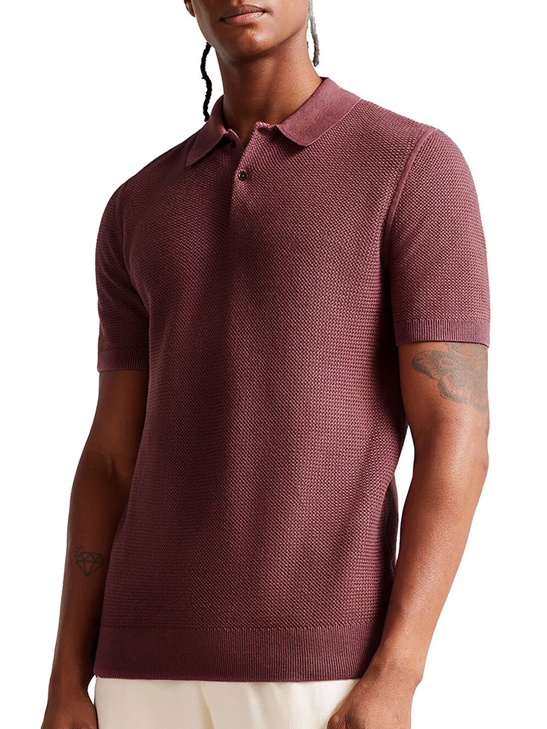 

Ted Baker Polo Collar Knitted T-shirt, Red