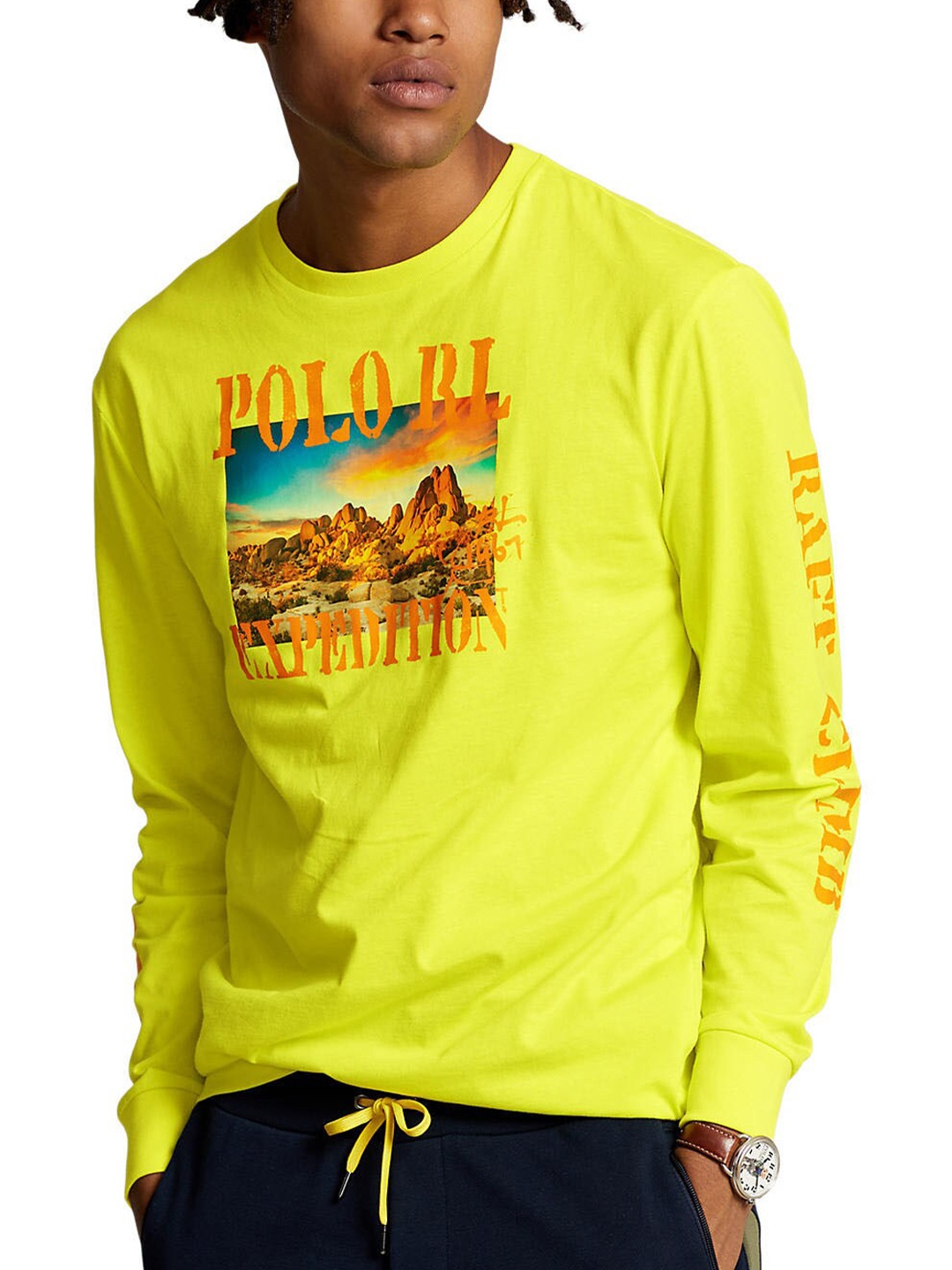 

Polo Ralph Lauren Graphic Printed Classic-Fit Jersey Cotton T-Shirt, Yellow