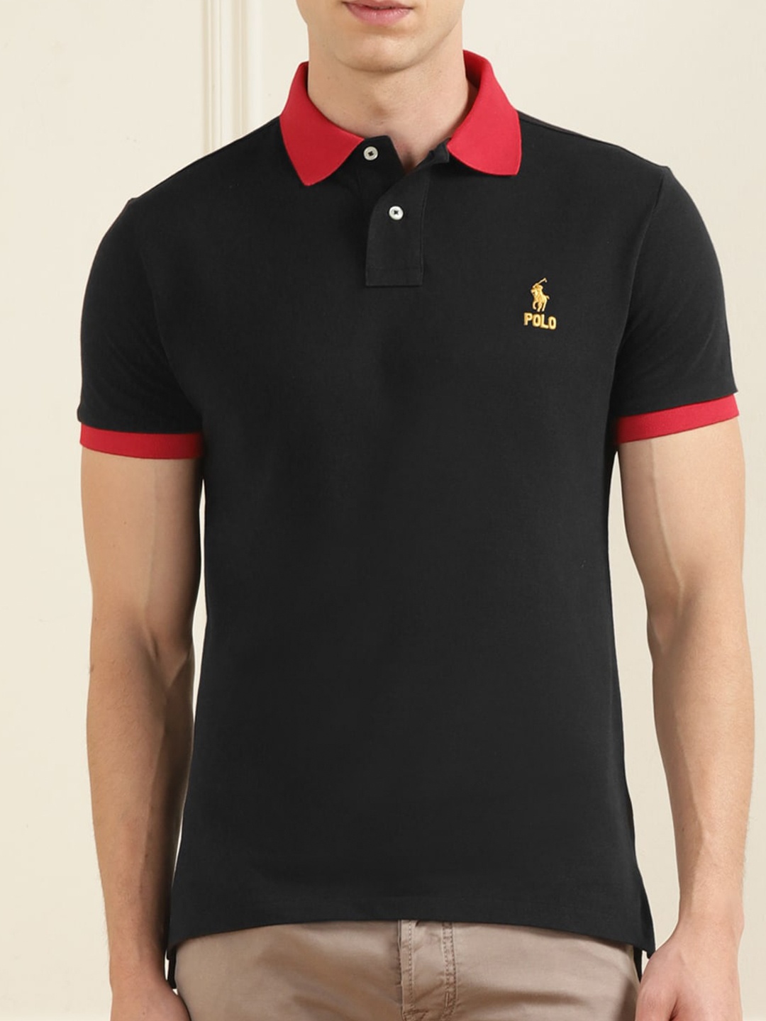 

Polo Ralph Lauren Polo Collar Pure Cotton T-Shirt, Black