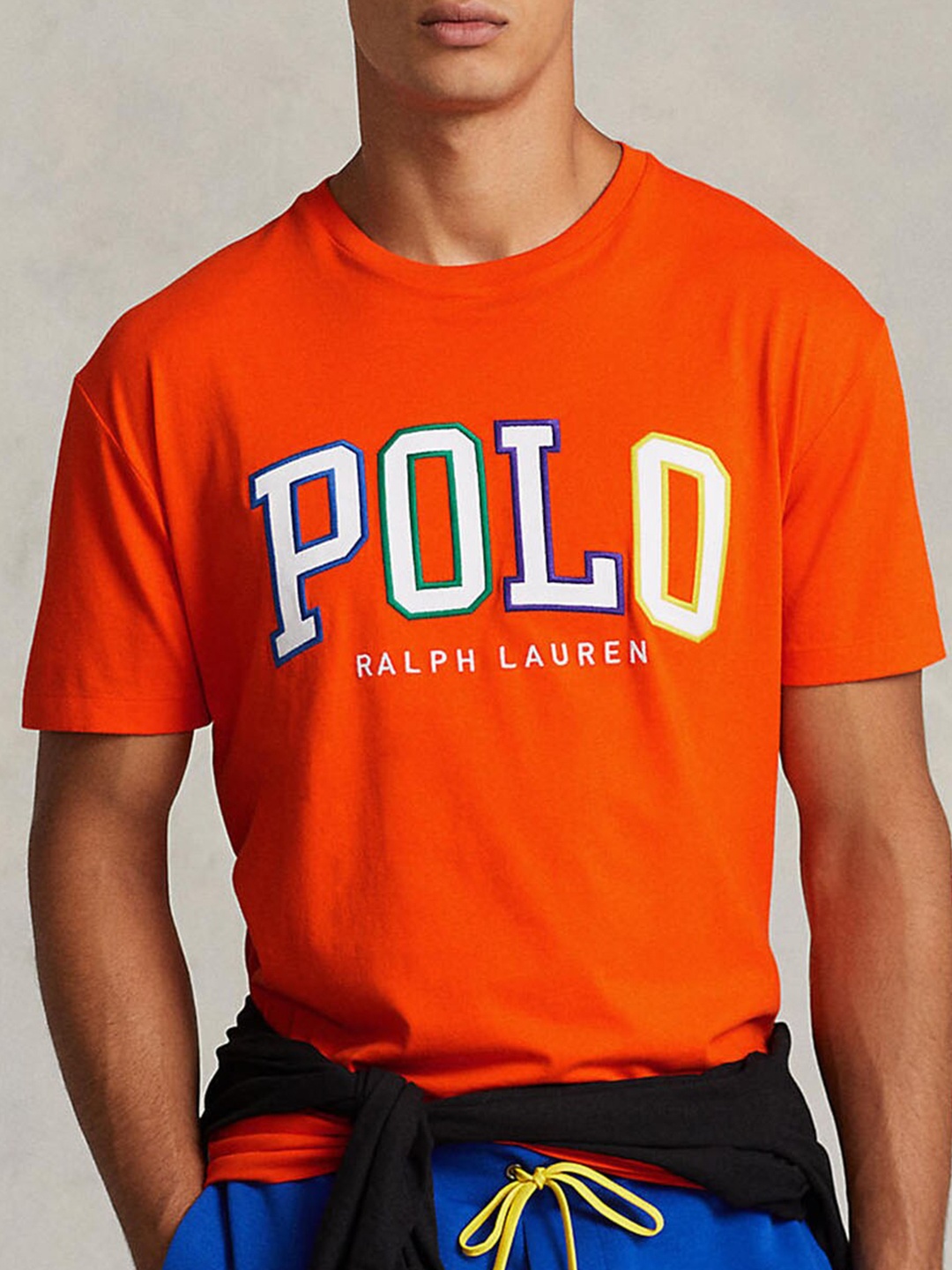 

Polo Ralph Lauren Typography Printed Cotton T-Shirt, Orange