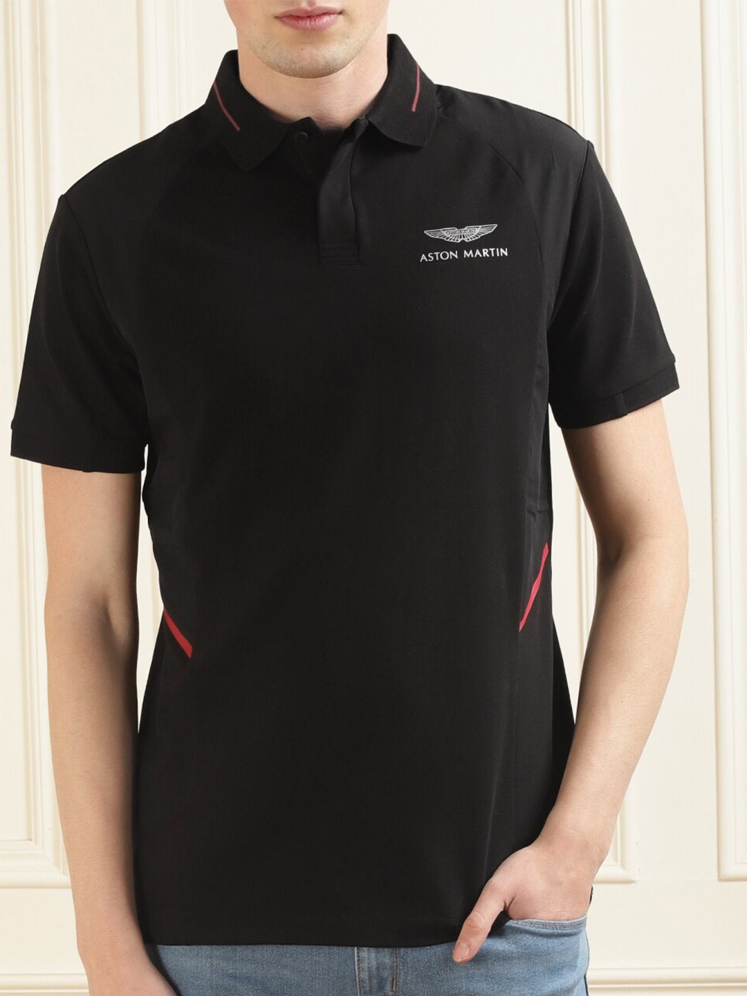 

HACKETT LONDON Short Sleeves Polo Collar T-shirt, Black