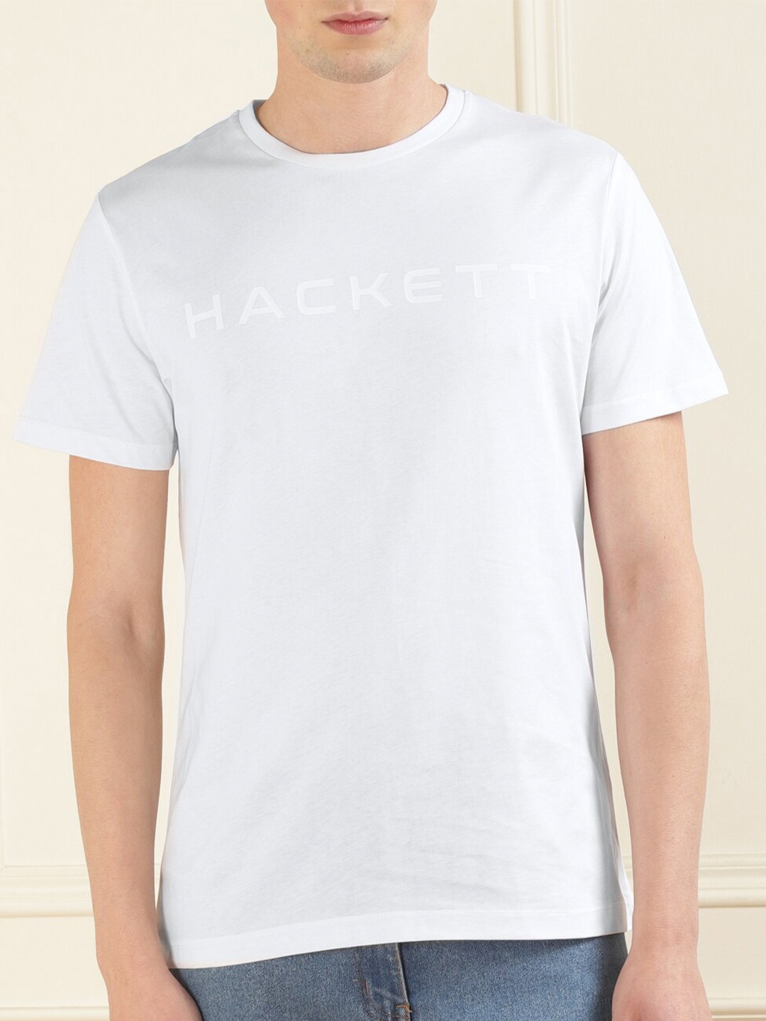 

HACKETT LONDON Round Neck Pure Cotton T-shirt, White