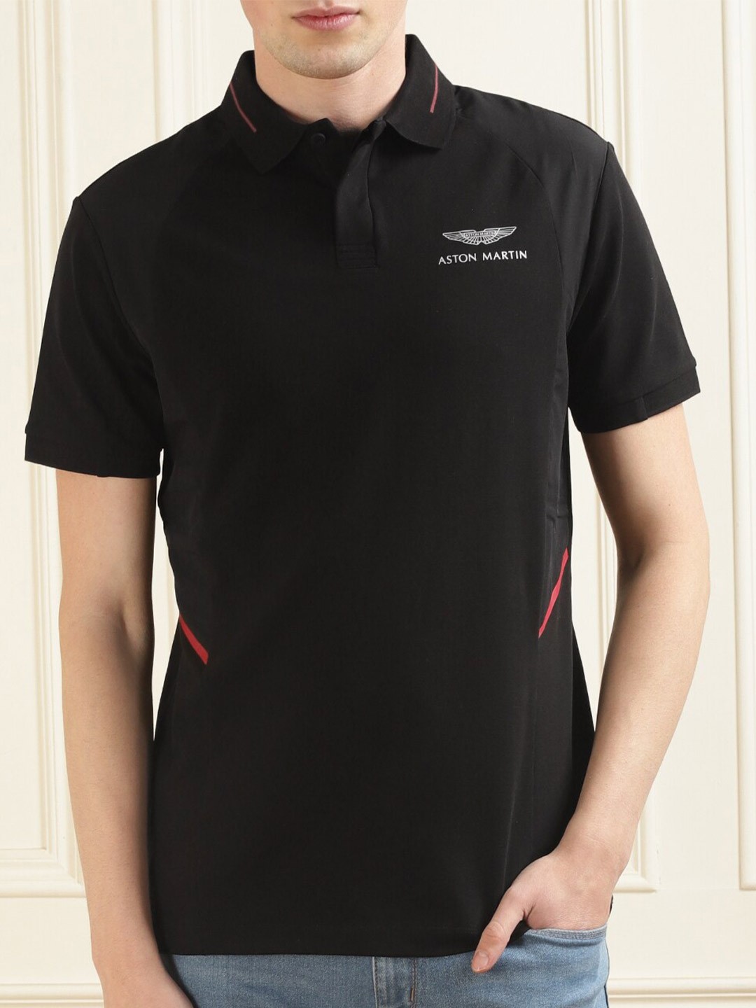 

HACKETT LONDON Polo Collar T-shirt, Black