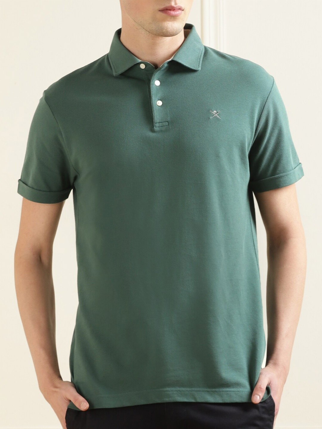 

HACKETT LONDON Polo Collar Pure Cotton T-shirt, Green