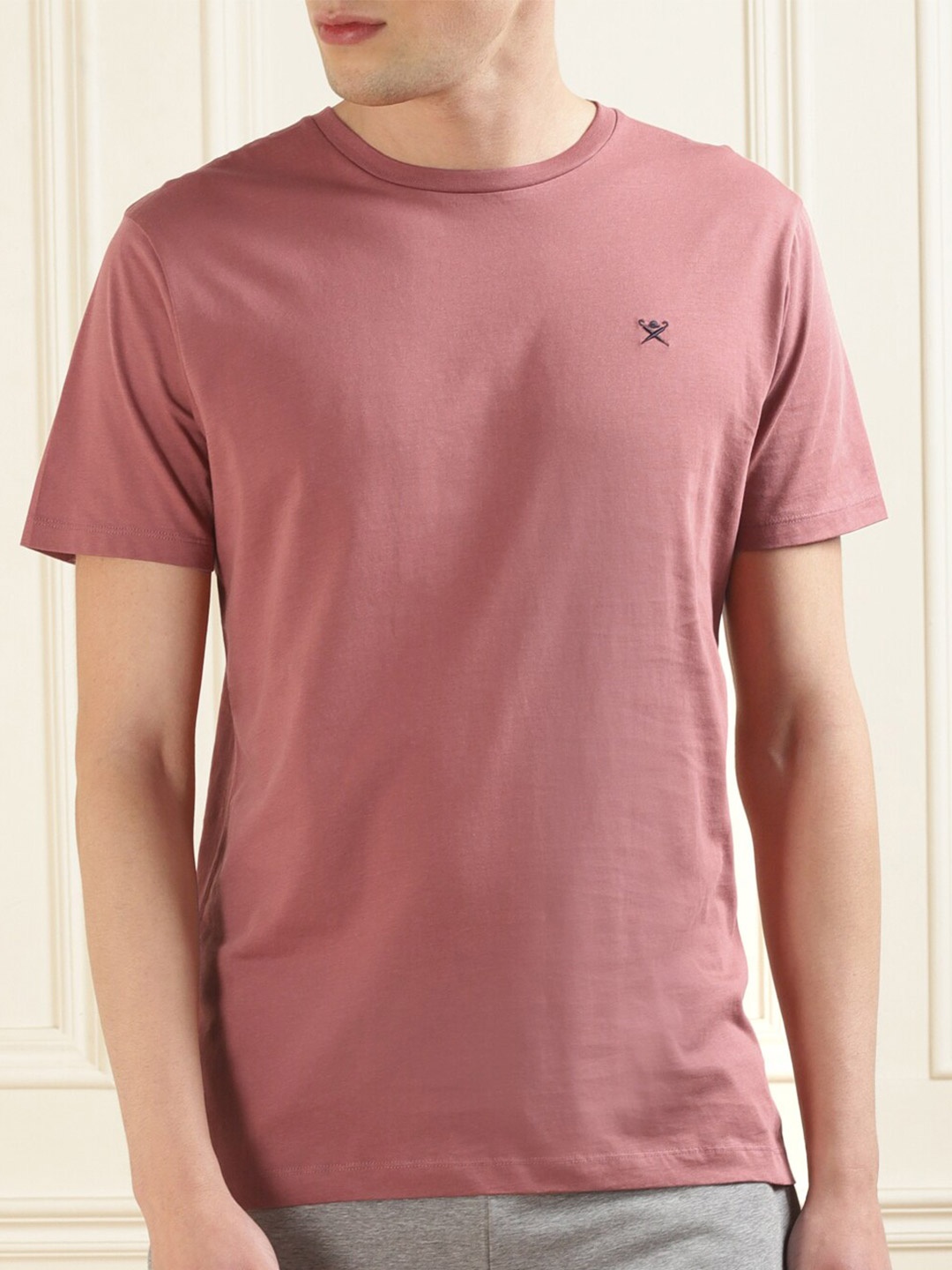 

HACKETT LONDON Short Sleeves Pure Cotton T-shirt, Pink