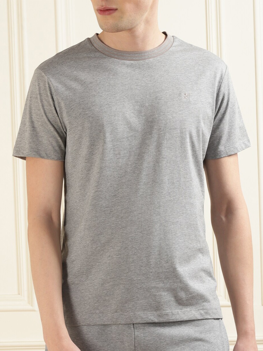 

HACKETT LONDON Short Sleeves Pure Cotton T-shirt, Grey