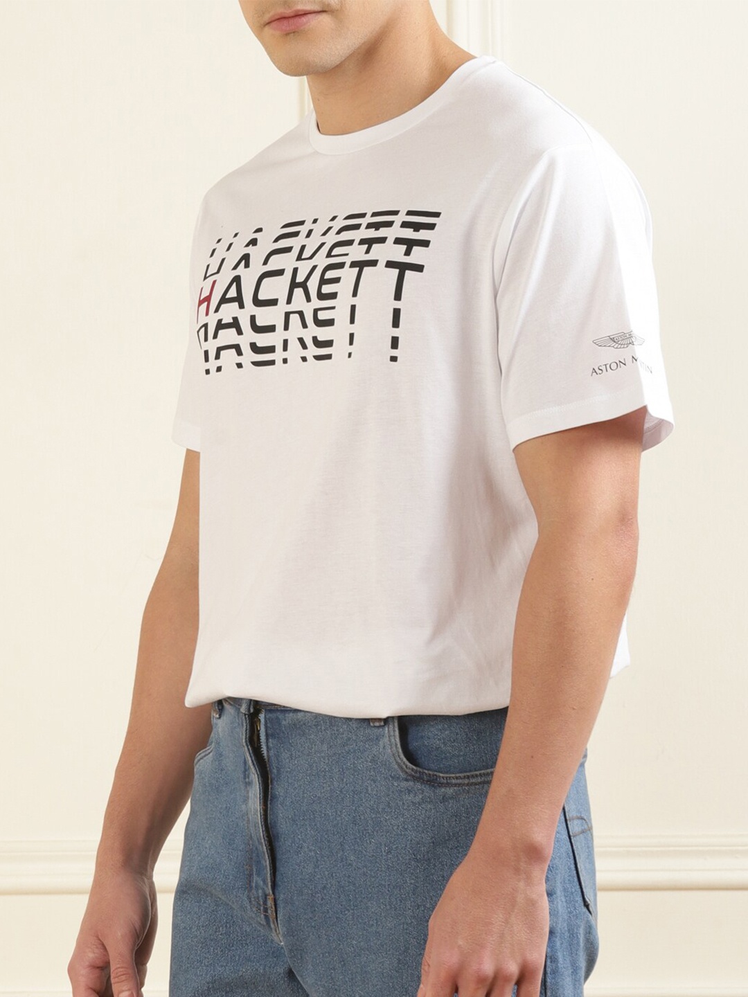 

HACKETT LONDON Typography Printed Pure Cotton T-shirt, White