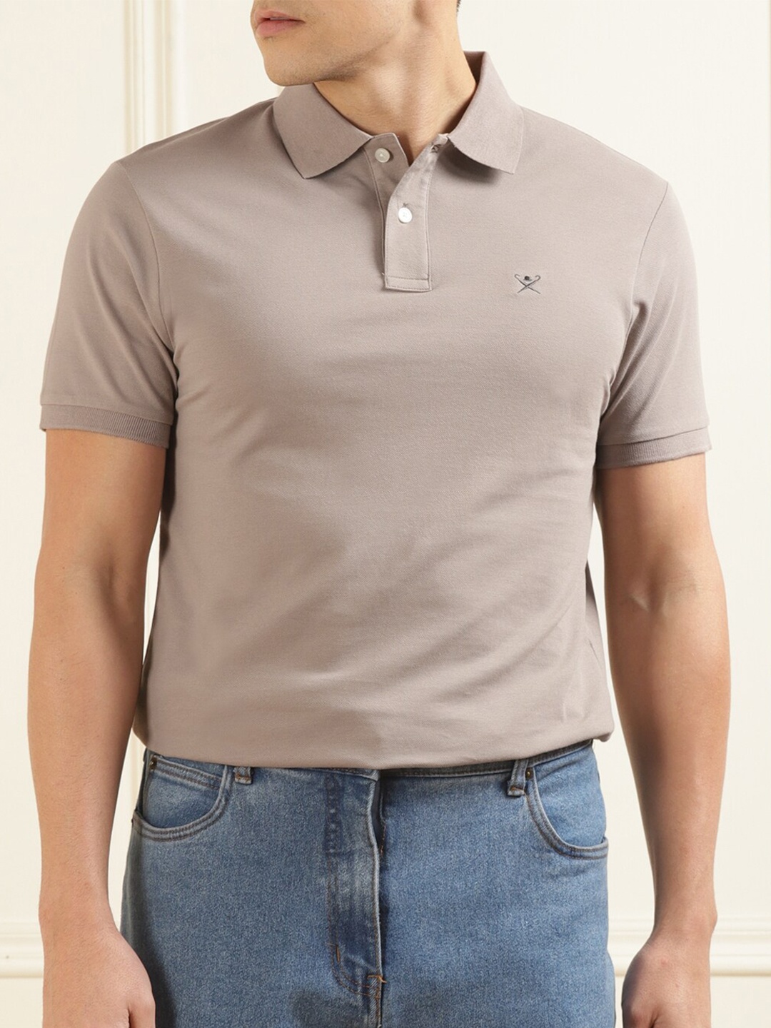 

HACKETT LONDON Polo Collar Slim Fit Cotton T-shirt, Brown