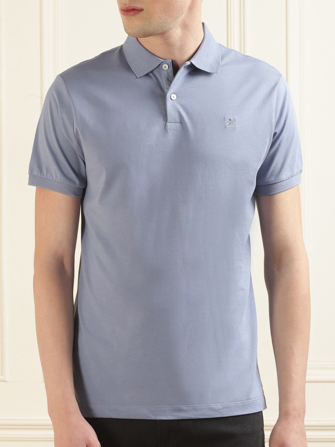 

HACKETT LONDON Polo Collar Pure Cotton T-shirt, Blue