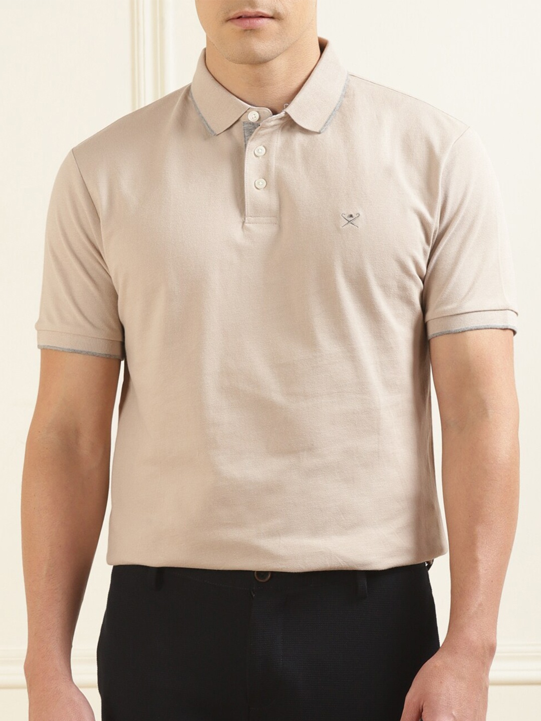 

HACKETT LONDON Polo Collar Pure Cotton T-shirt, Beige