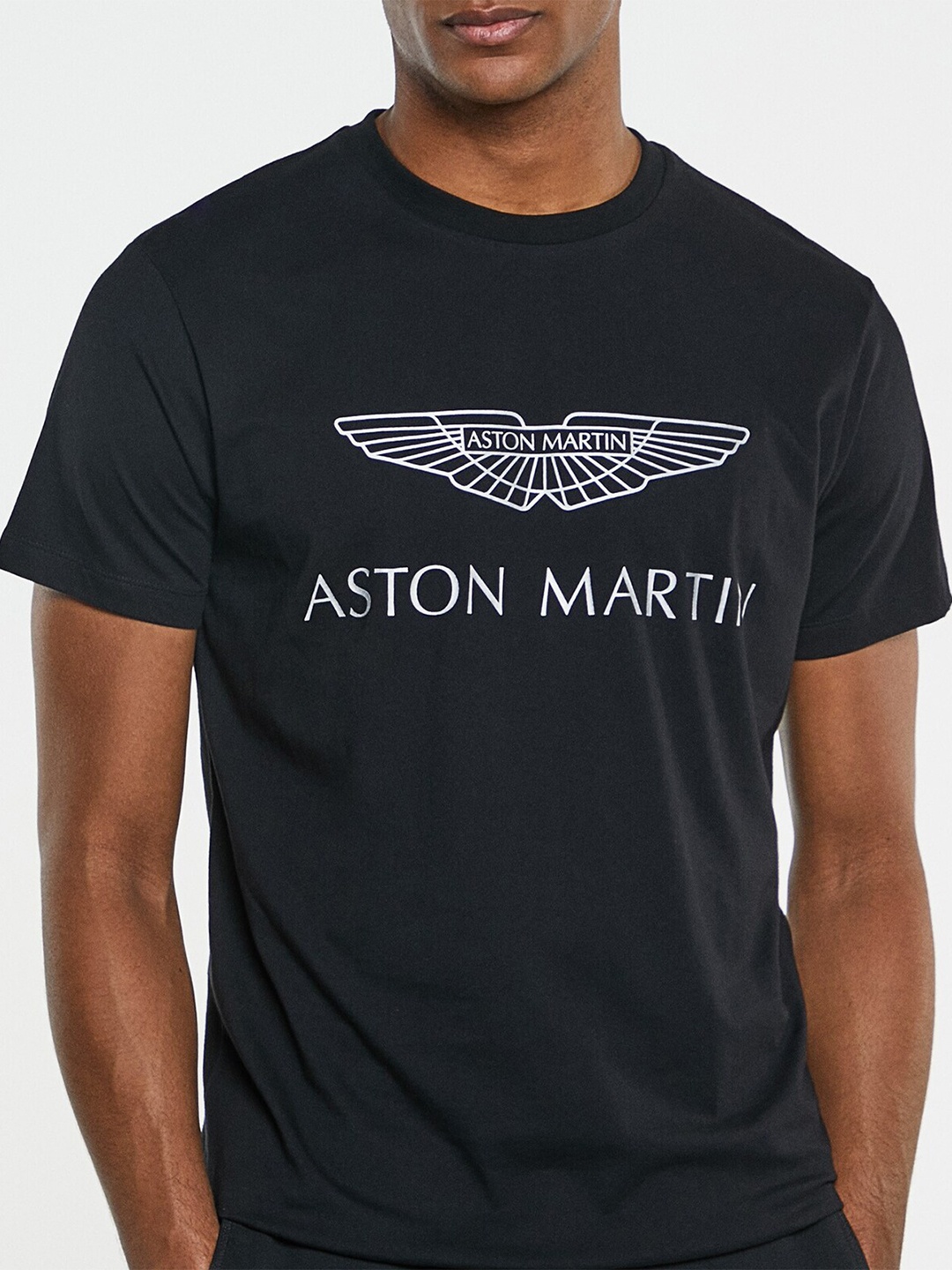 

HACKETT LONDON Men Typography Printed Pure Cotton T-shirt, Black
