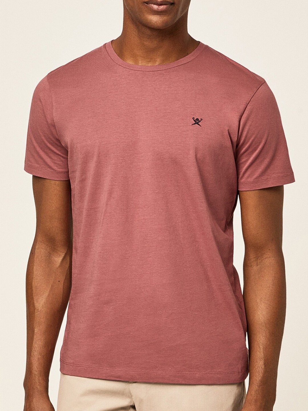

HACKETT LONDON Round Neck Pure Cotton T-shirt, Pink