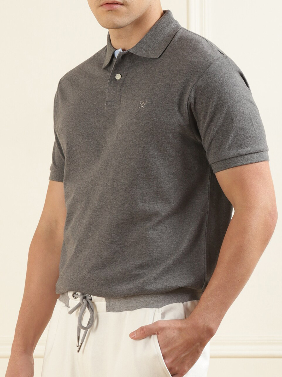 

HACKETT LONDON Polo Collar Pure Cotton T-shirt, Grey