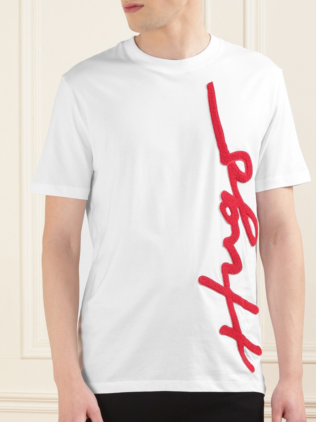 

HUGO Typography Printed Cotton T-shirt, White
