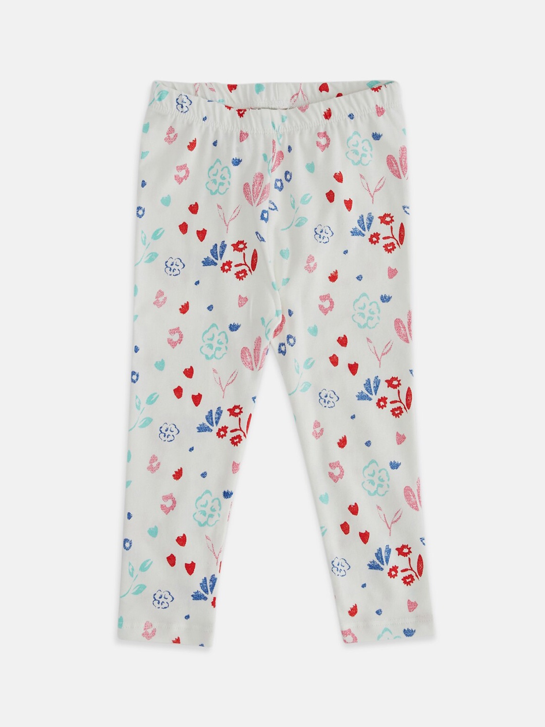 

Pantaloons Baby Infant Girls Printed Cotton Ankle Length Leggings, White
