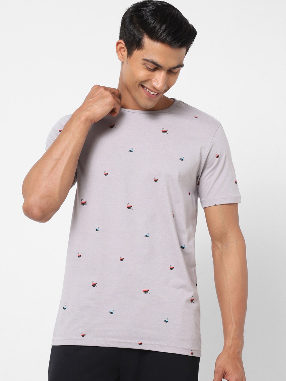 

Ajile by Pantaloons Printed Cotton Lounge Tshirts, Grey
