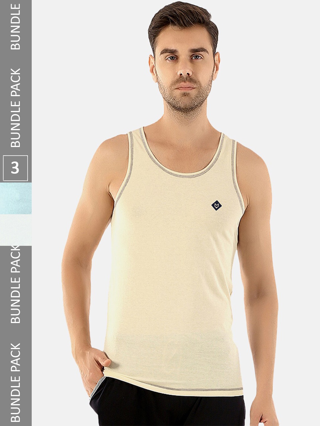 

Almo Wear Pack Of 3 Cotton Innerwear Basic Vests, White
