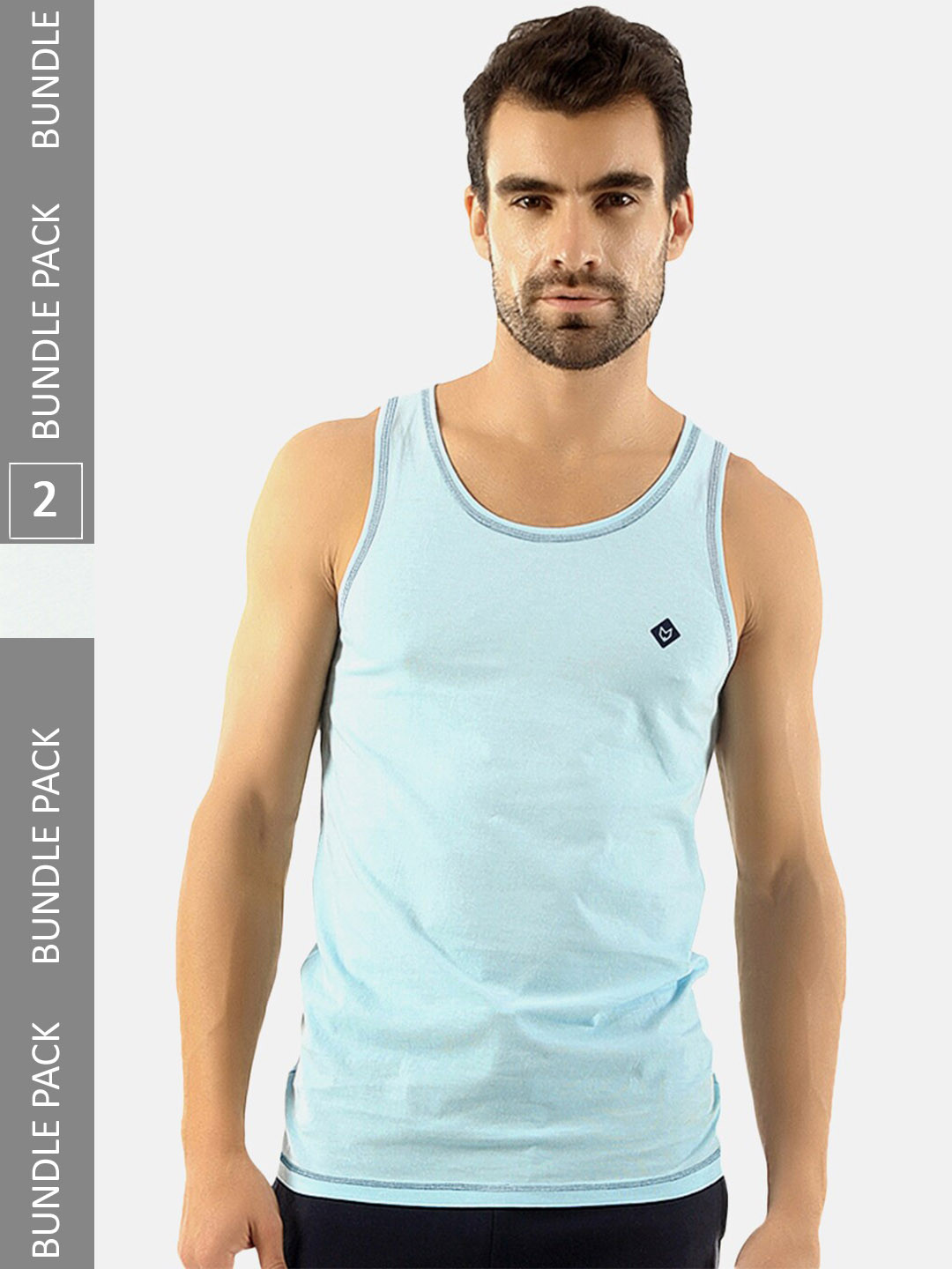 

Almo Wear Men Pack Of 2 Cotton Anti-Bacterial Innerwear Basic Vests, White