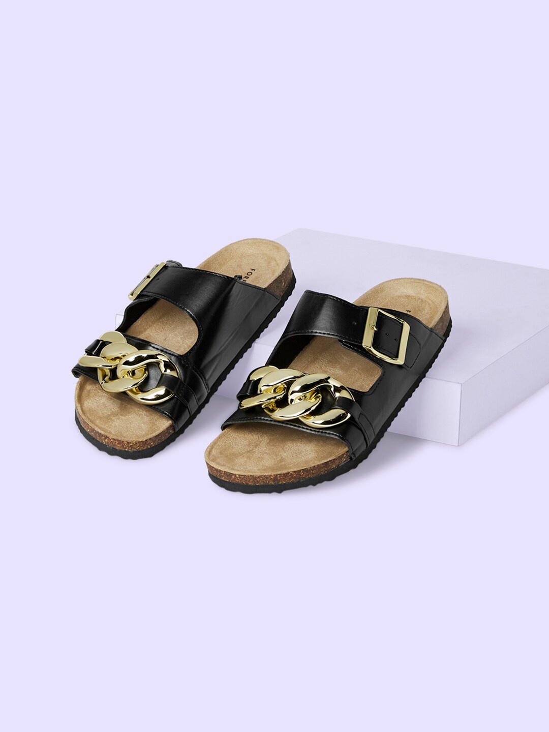 

Forever Glam by Pantaloons Embellished Open Toe Flats, Black