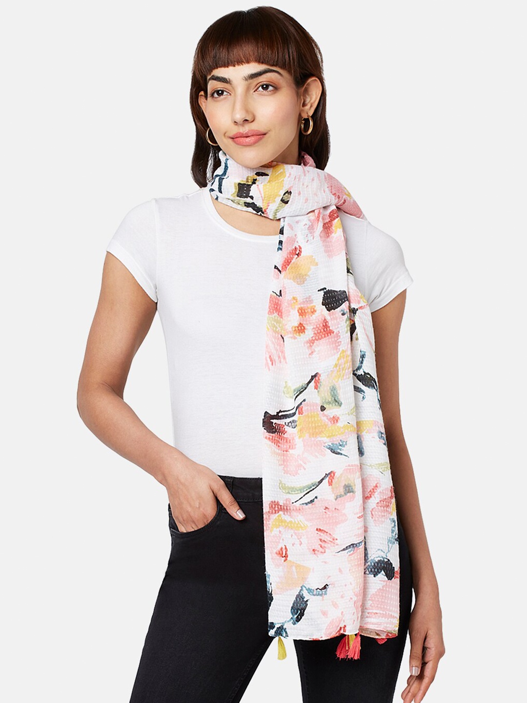 

Honey by Pantaloons Women Abstract Printed Scarf, White