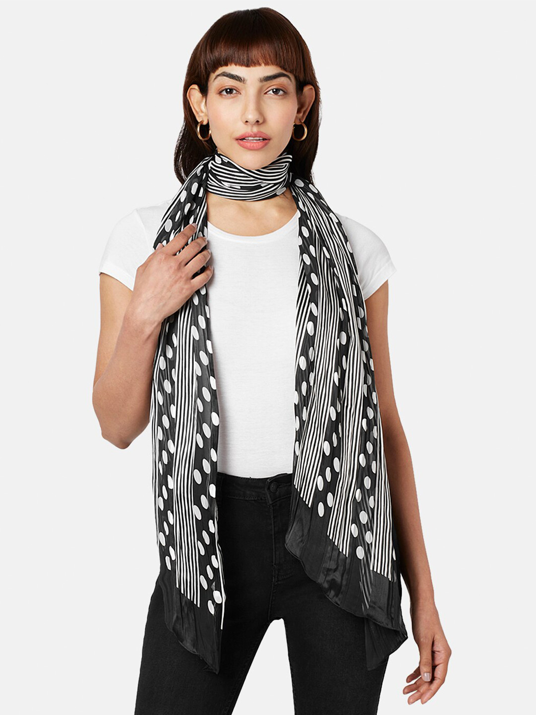 

Honey by Pantaloons Women Geometric Printed Scarf, Black