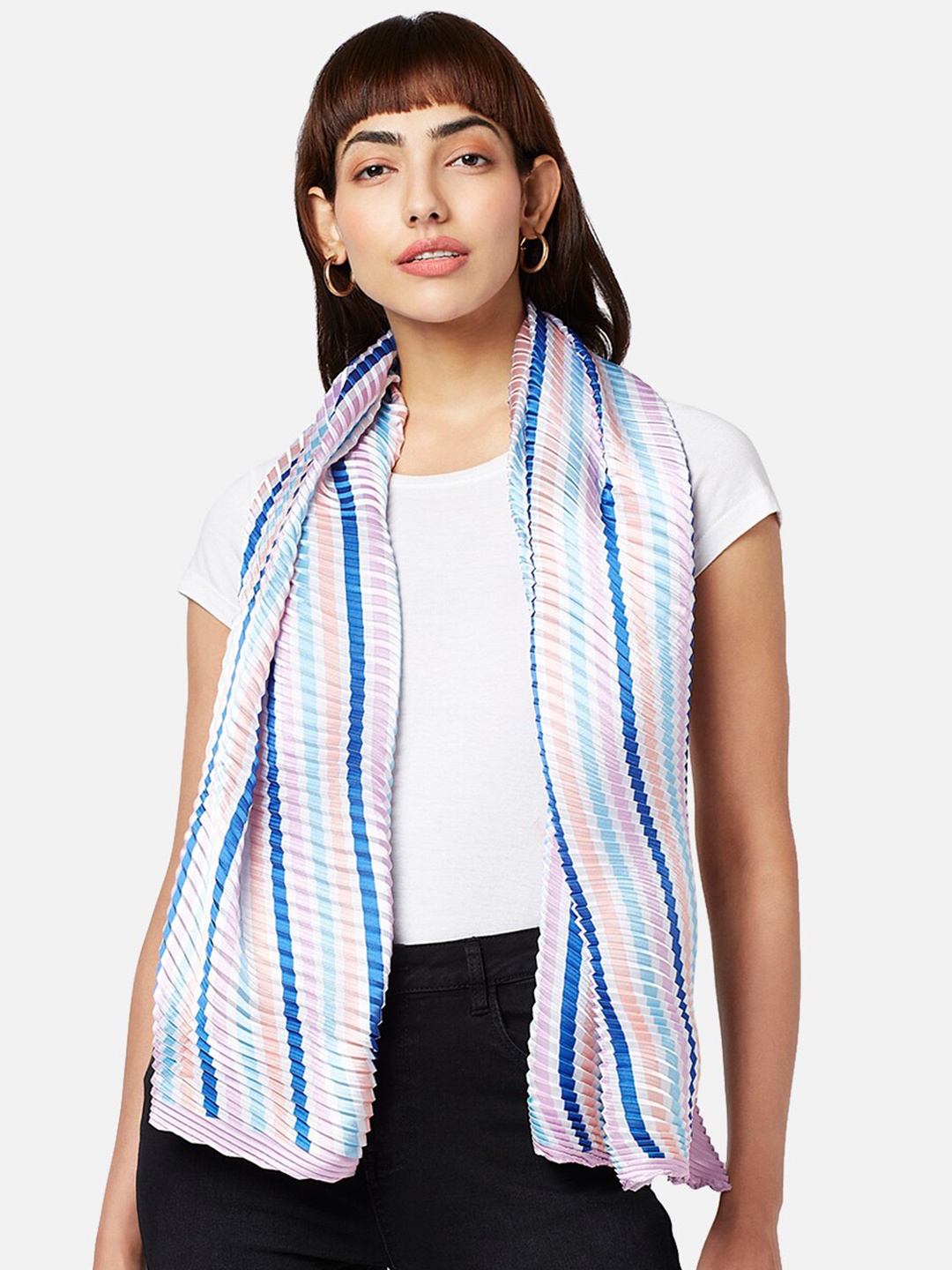 

Honey by Pantaloons Women Striped Scarf, Blue