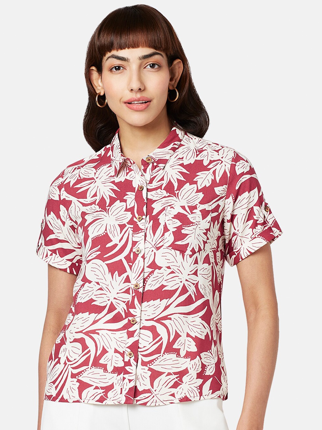 

Honey by Pantaloons Floral Printed Casual Shirt, Rust