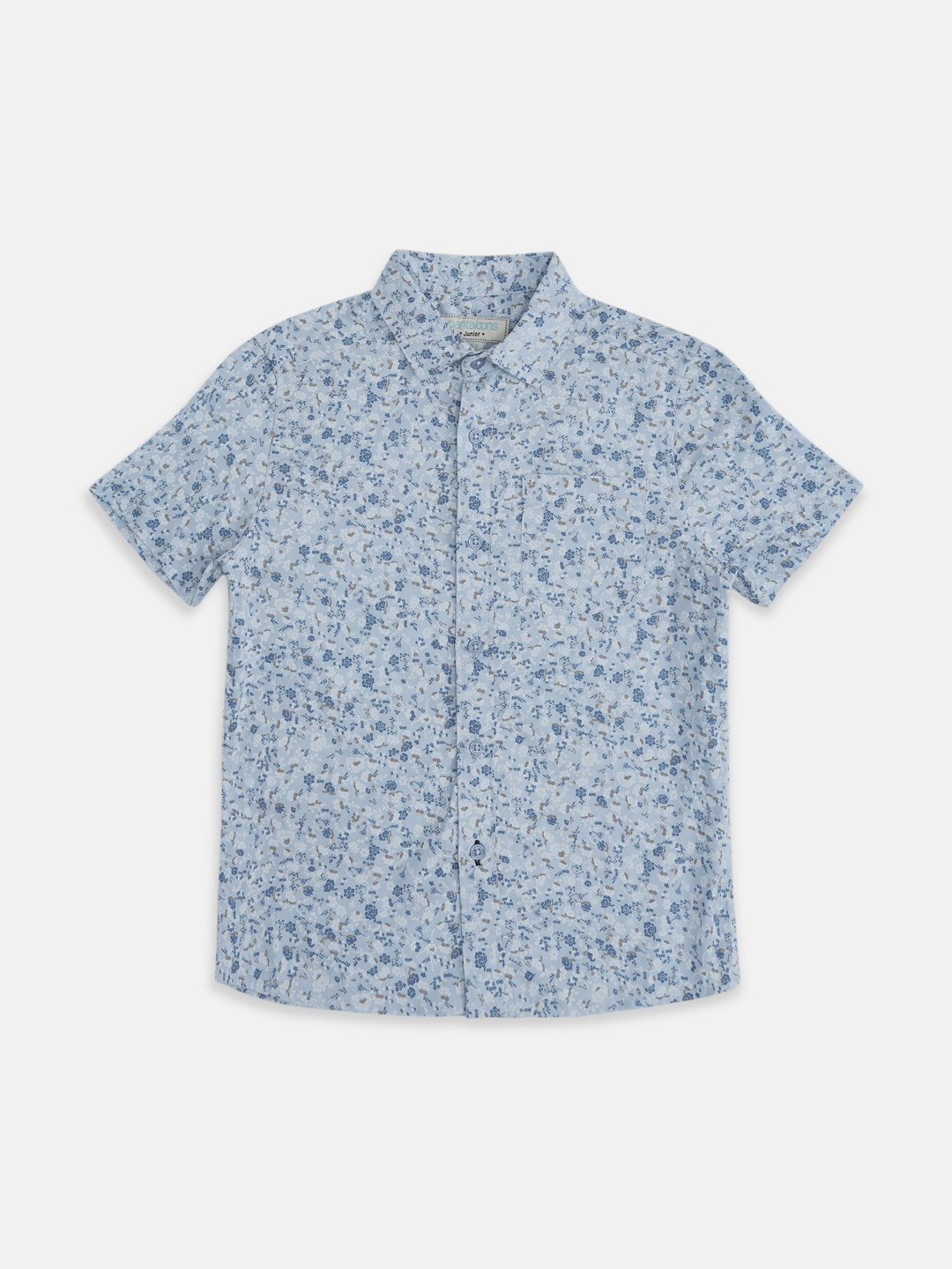 

Pantaloons Junior Boys Floral Printed Casual Shirt, Blue