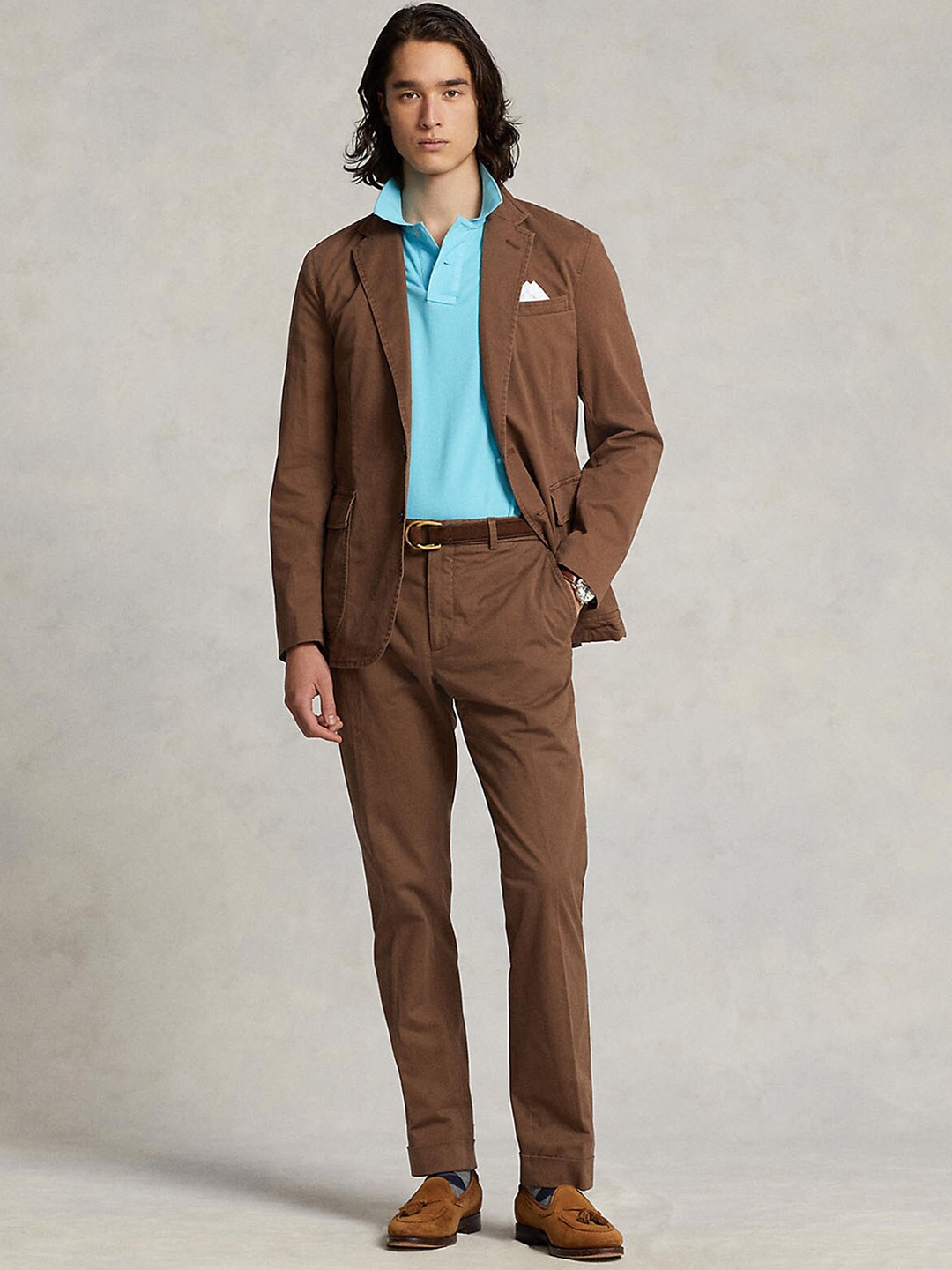 

Polo Ralph Lauren Cotton Unconstructed Chino Suit Tailored Jacket, Brown