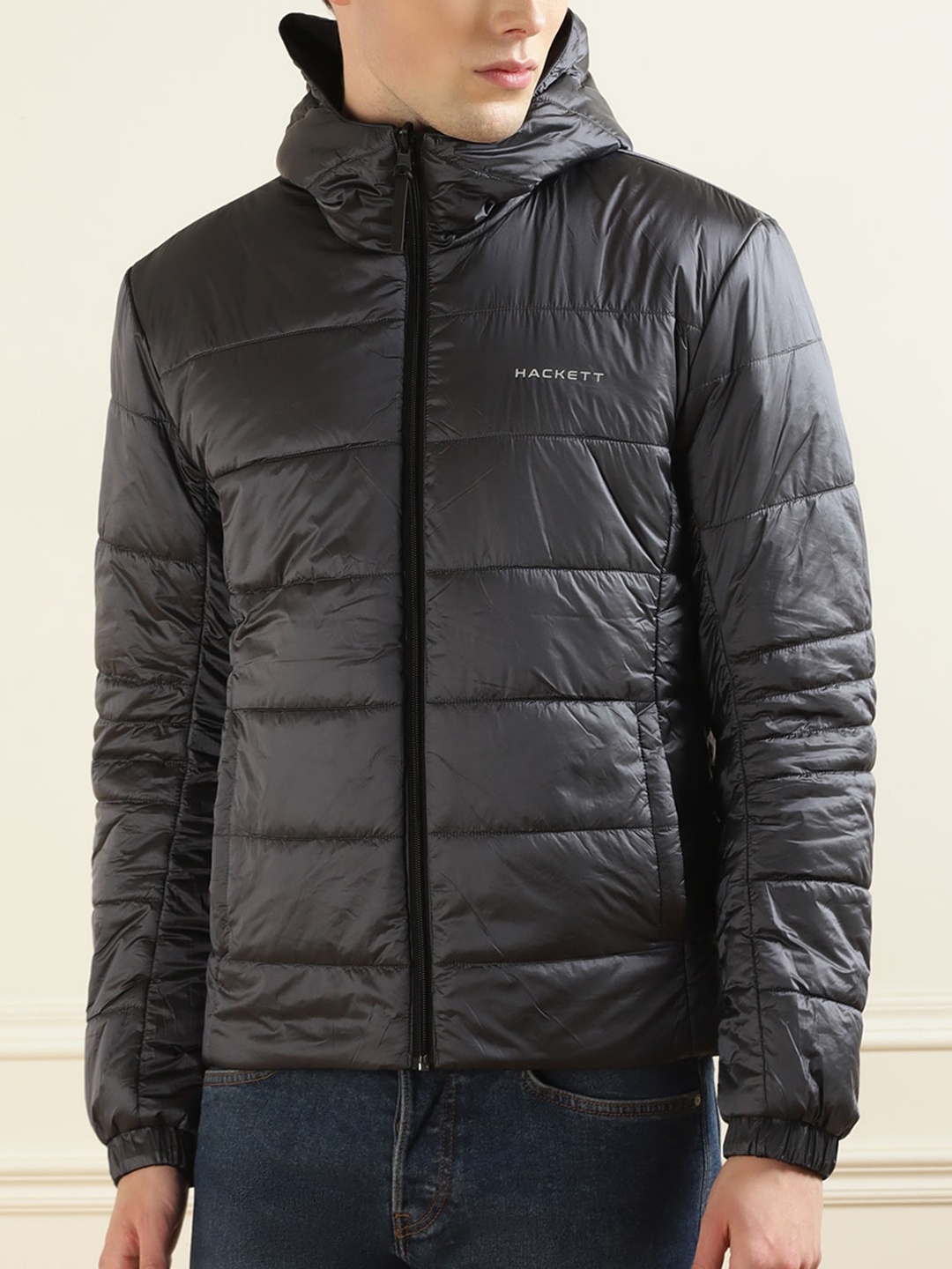 

HACKETT LONDON Men Interstellar Reversible Padded Hooded Jacket, Black