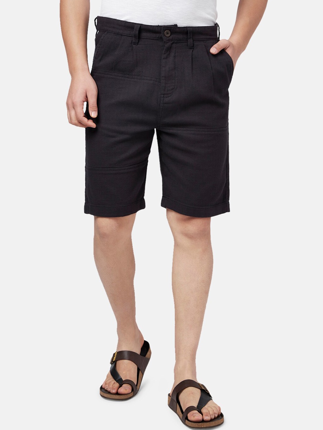 

7 Alt by Pantaloons Men Cotton Mid-Rise Slim Fit Shorts, Charcoal