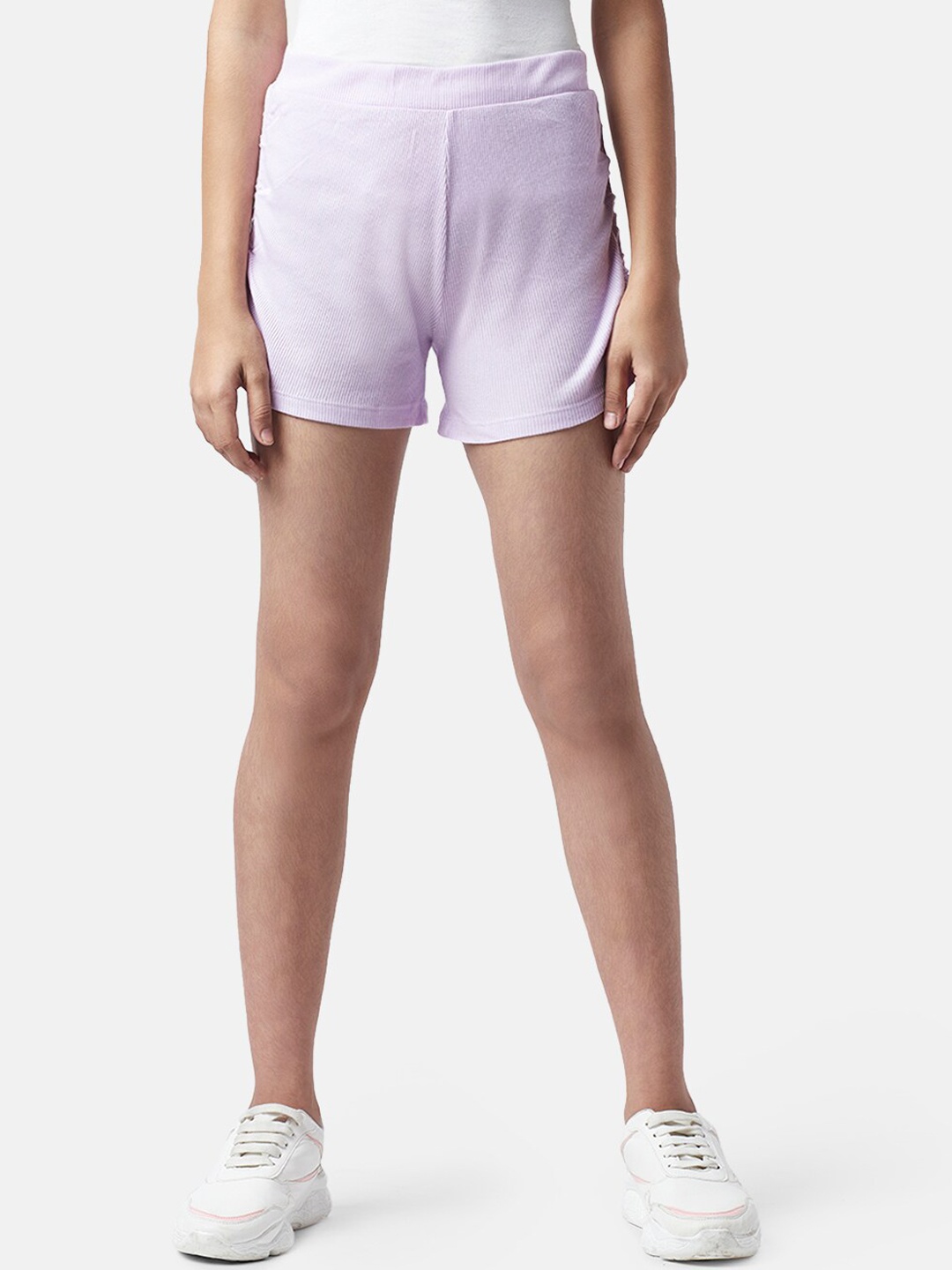 

Coolsters by Pantaloons Girls Cotton Mid-Rise Regular Shorts, Purple