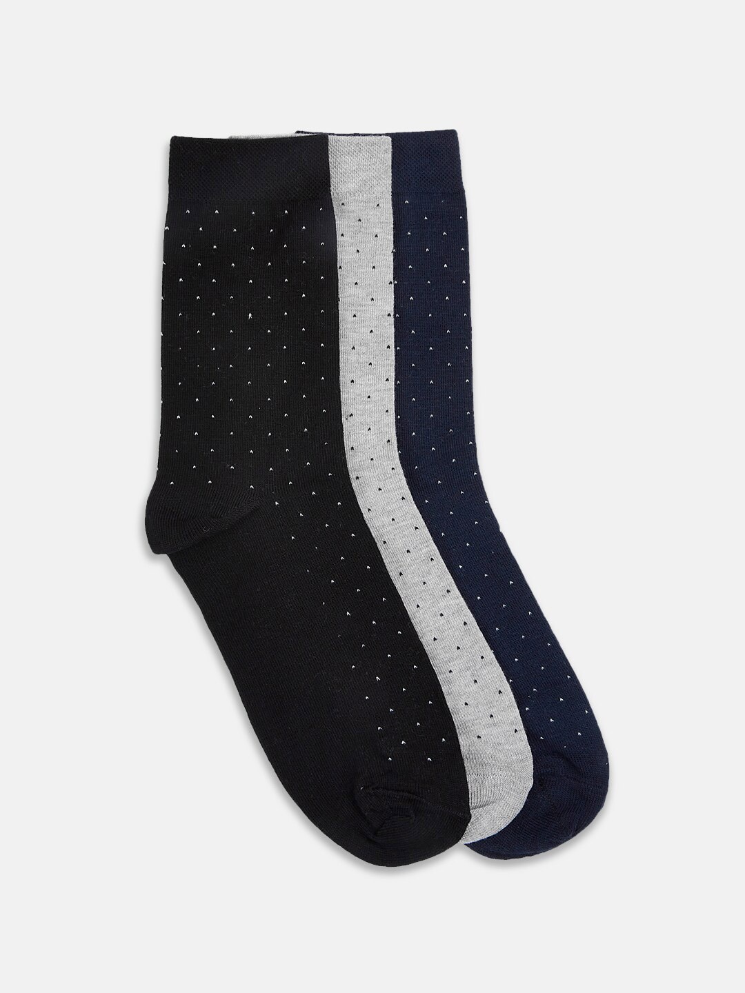 

BYFORD by Pantaloons Men Pack Of 3 Patterned Calf-Length Socks, Blue