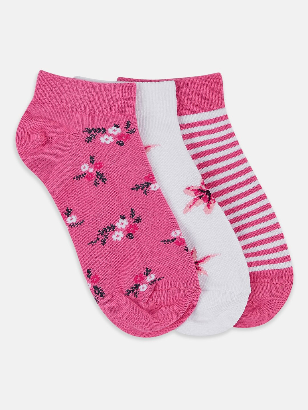

Honey by Pantaloons Women Pack Of 3 Patterned Ankle-Length Socks, Pink