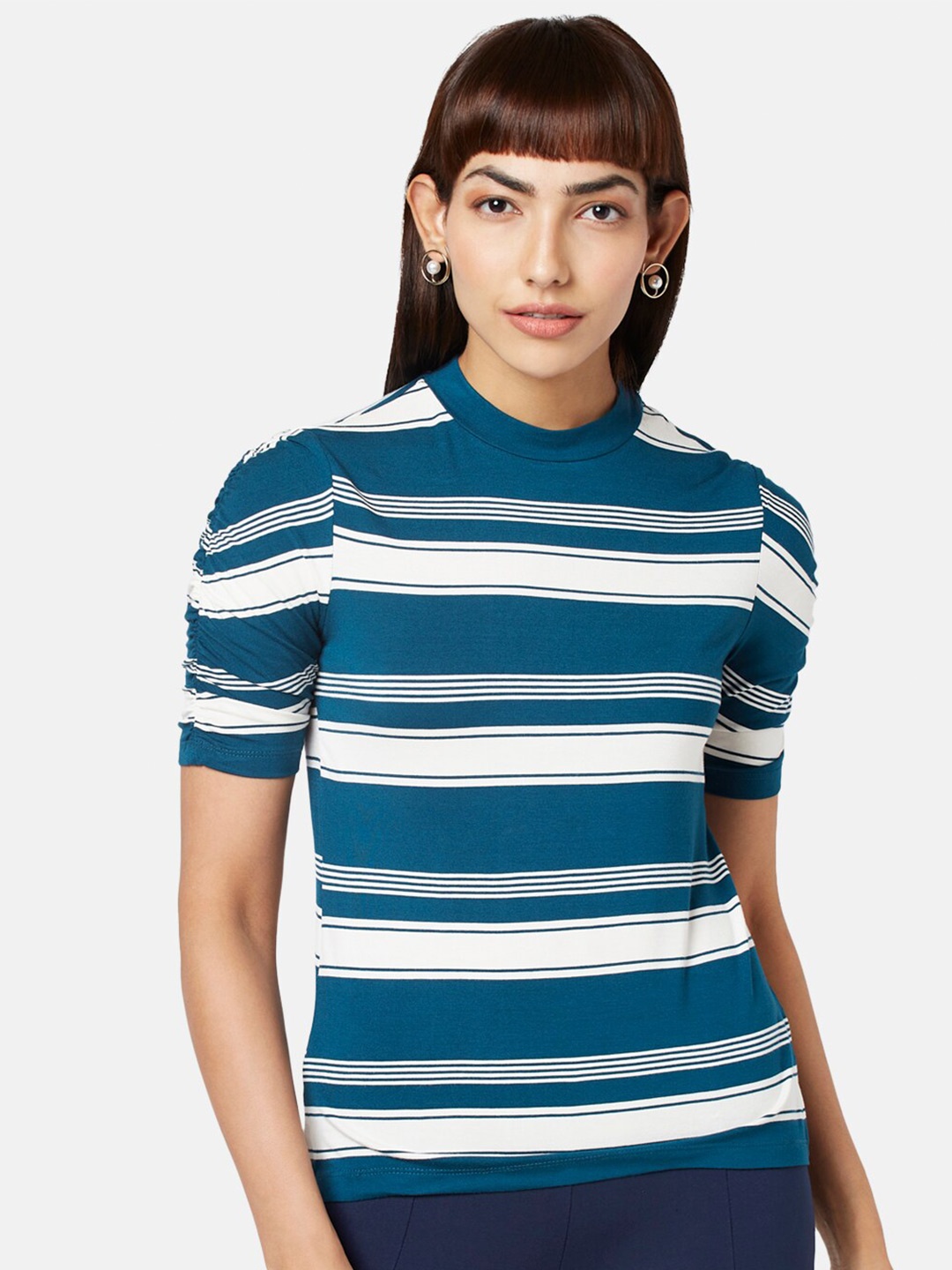 

Annabelle by Pantaloons Horizontal Stripes Striped Top, Teal