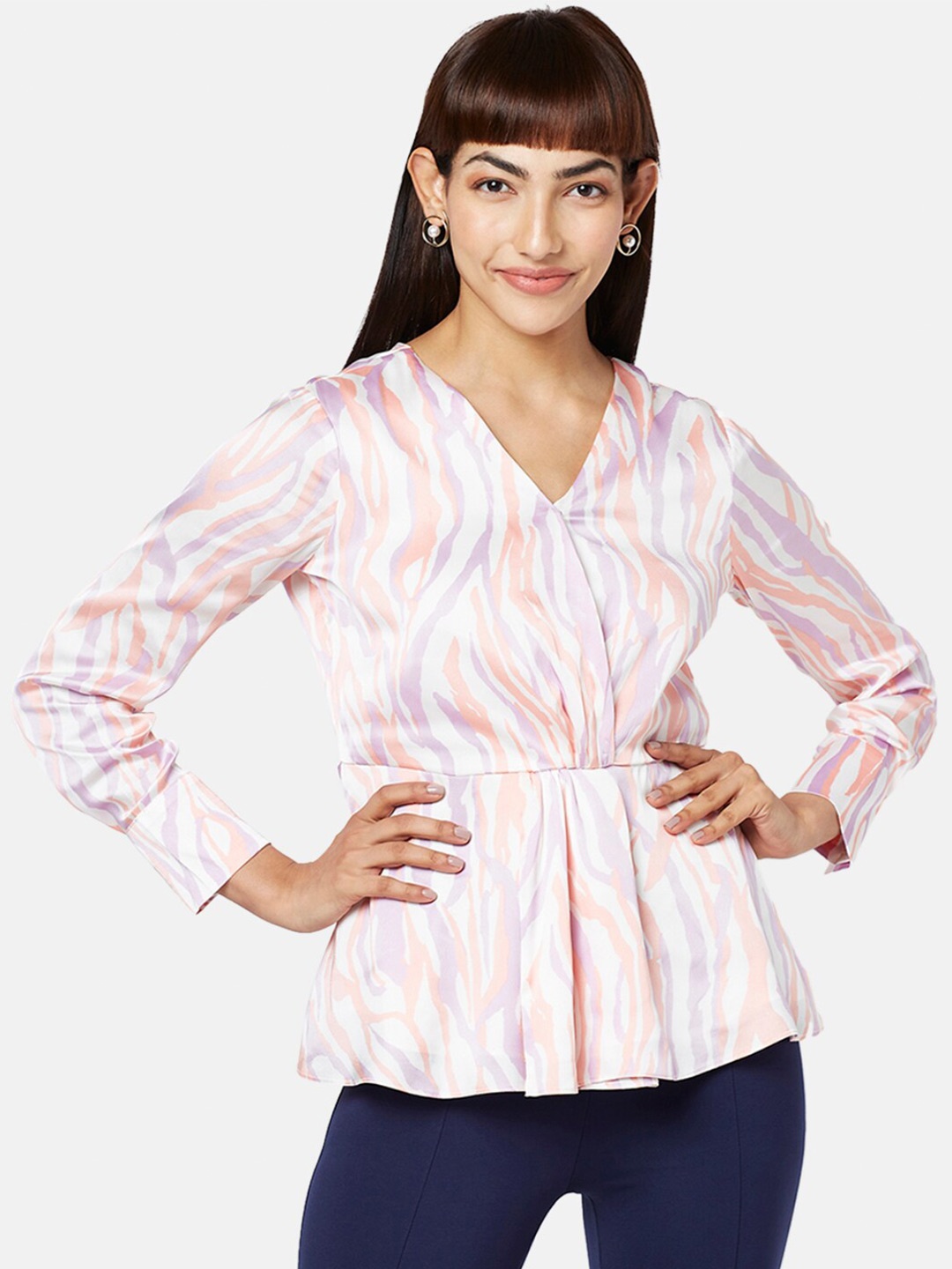 

Annabelle by Pantaloons Abstract Printed Empire Top, White