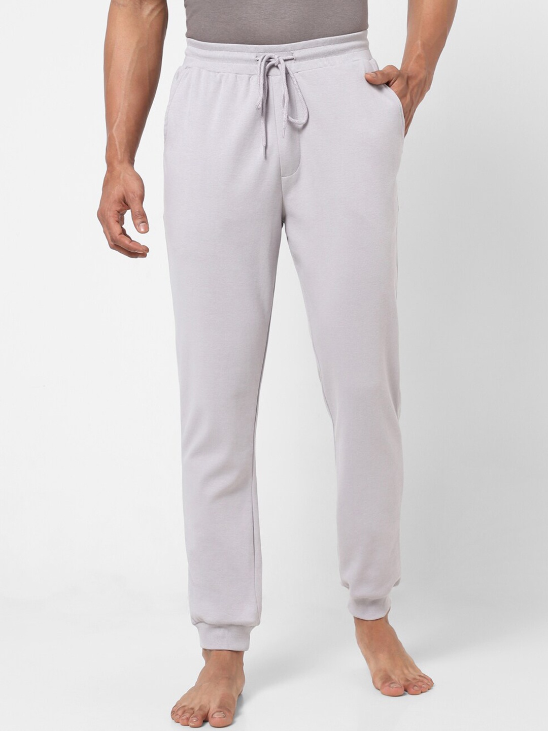

Ajile by Pantaloons Men Mid-Rise Joggers Lounge Pants, Grey
