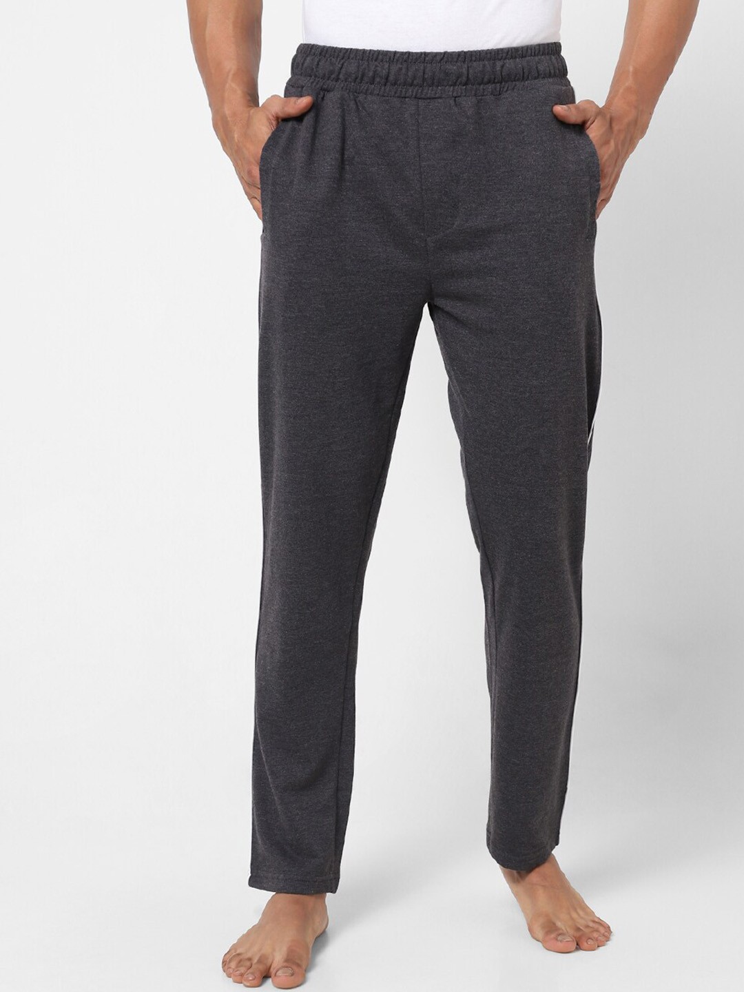 

Ajile by Pantaloons Men Mid-Rise Straight Lounge Pants, Charcoal