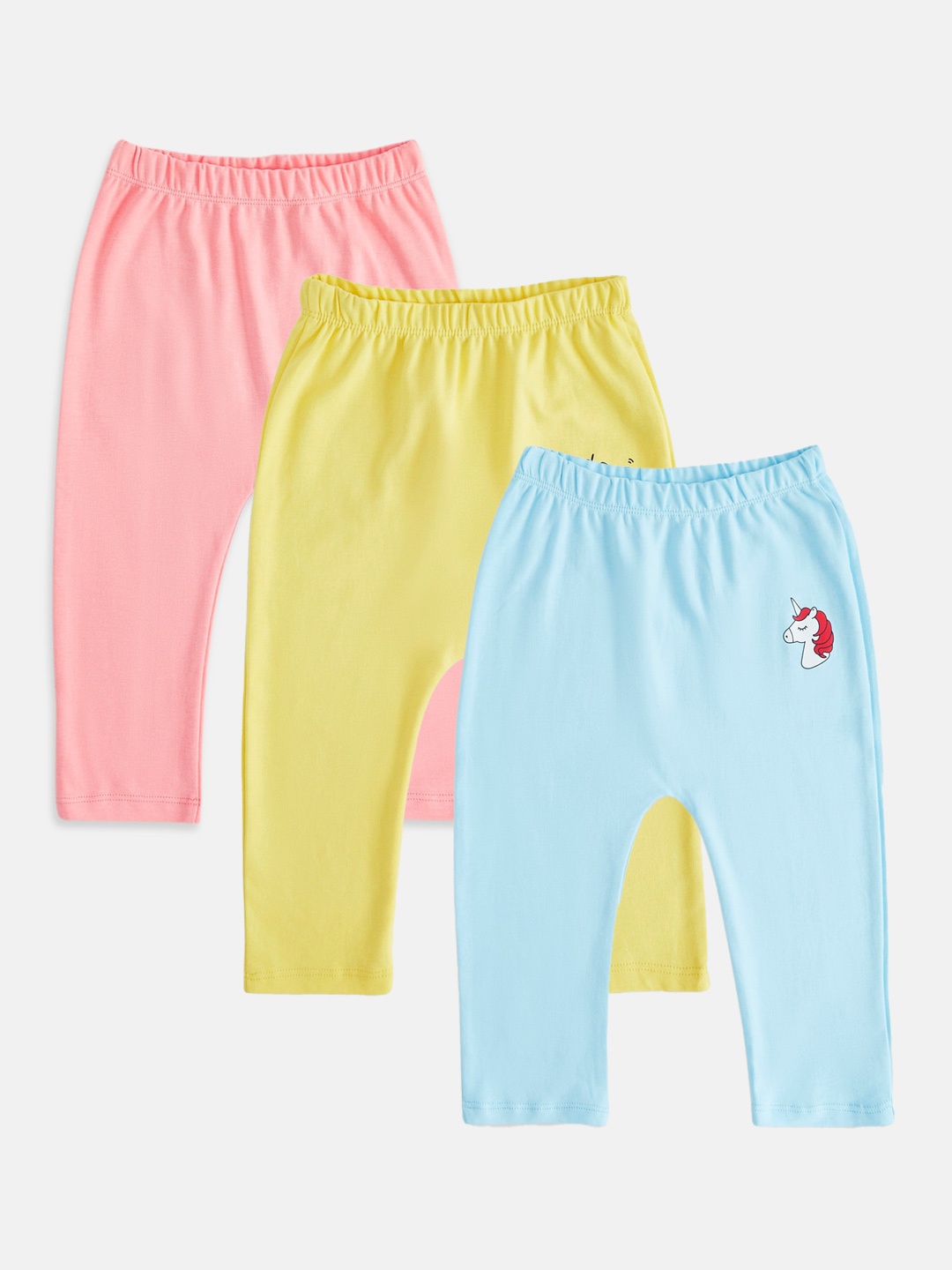 

Pantaloons Baby Infant Girls Pack Of 3 Cotton Track Pants, Yellow
