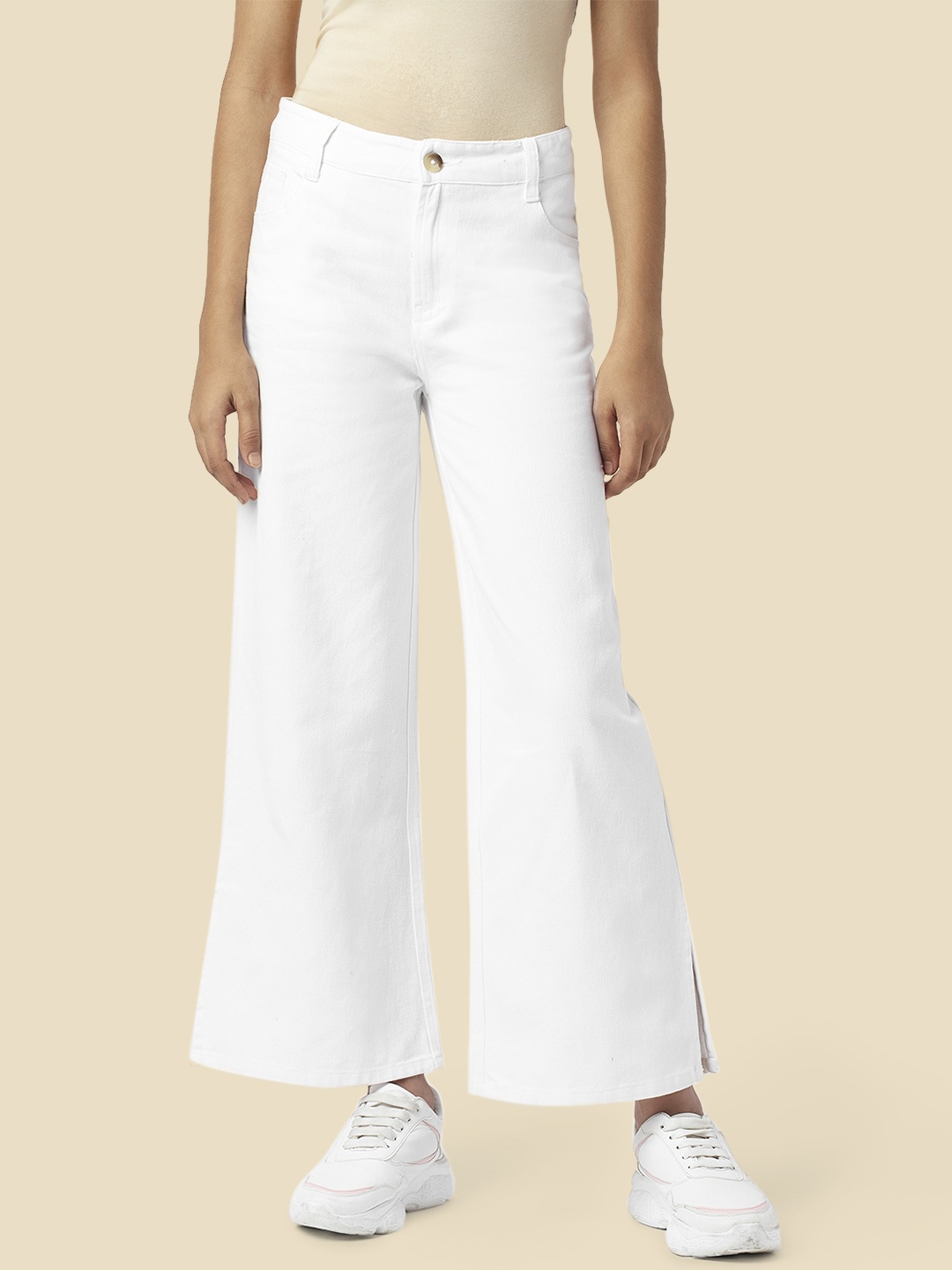 

Coolsters by Pantaloons Girls Cotton Parallel Trousers, White