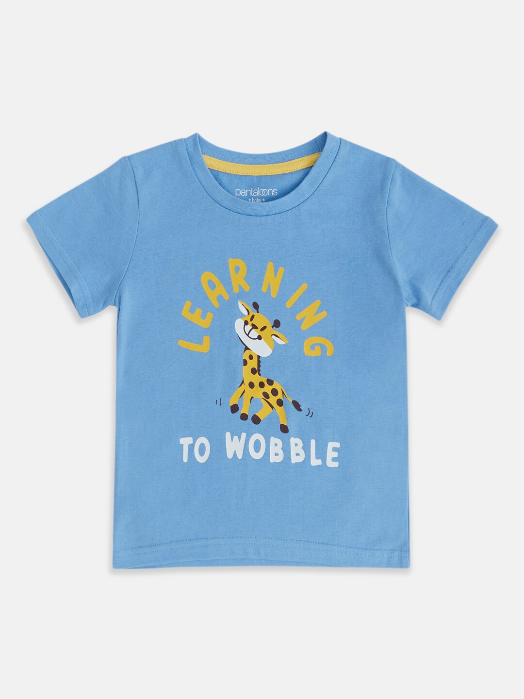 

Pantaloons Baby Infant Boys Typography Printed Cotton T-shirt, Blue