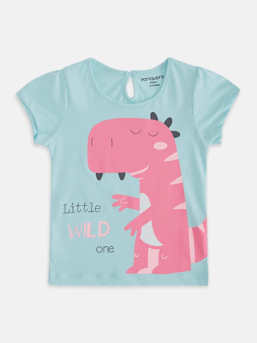 Pantaloons Baby Infant Girls Graphic Printed Cotton T-shirt, Green