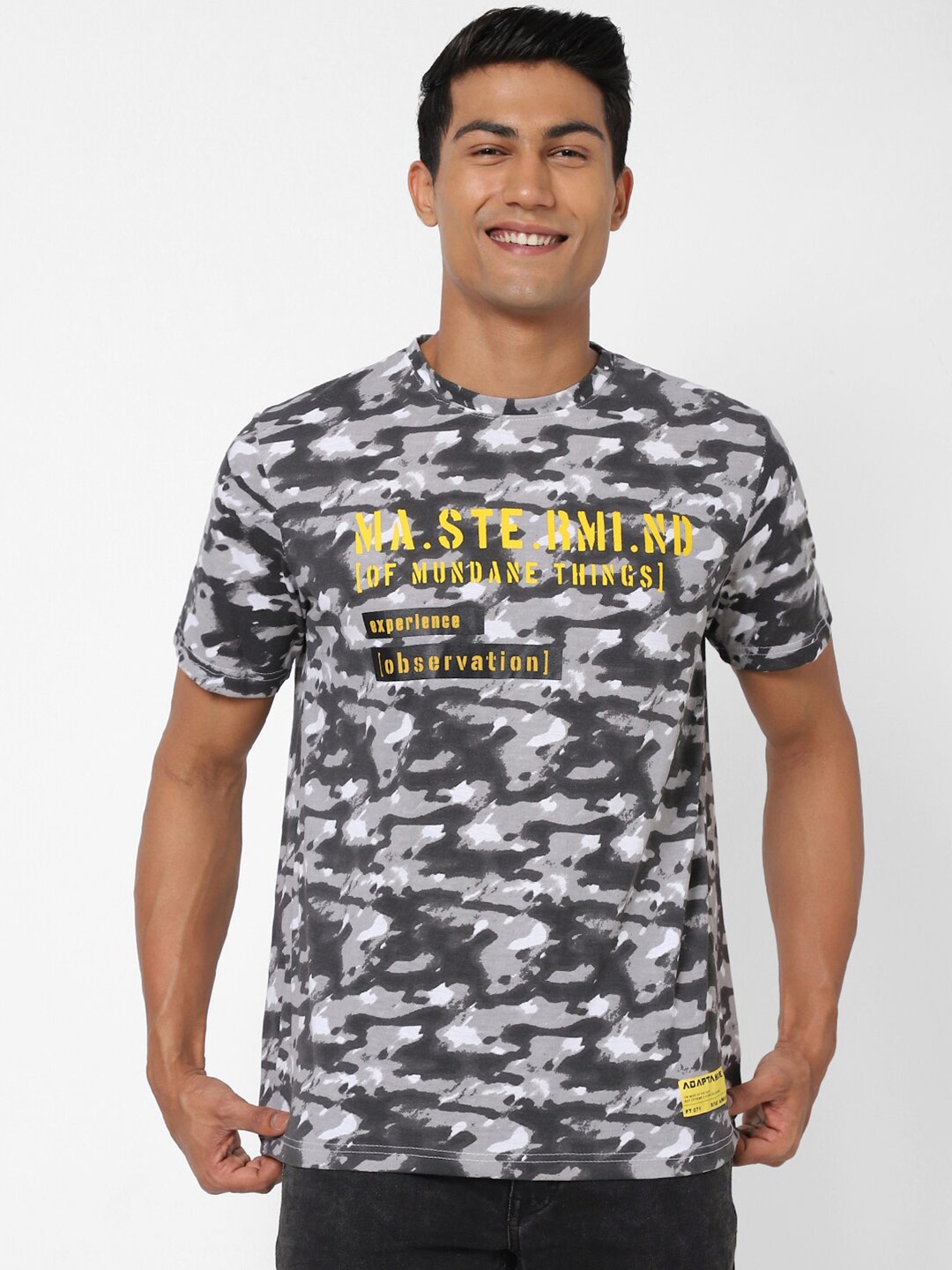 

Street Armor by Pantaloons Abstract Printed T-shirt, Grey