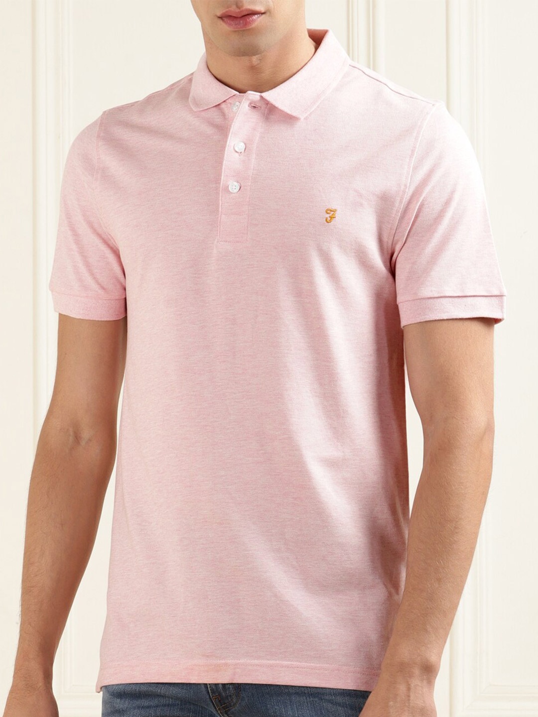 

Farah Polo Collar Regular Fit Cotton T-shirt, Pink