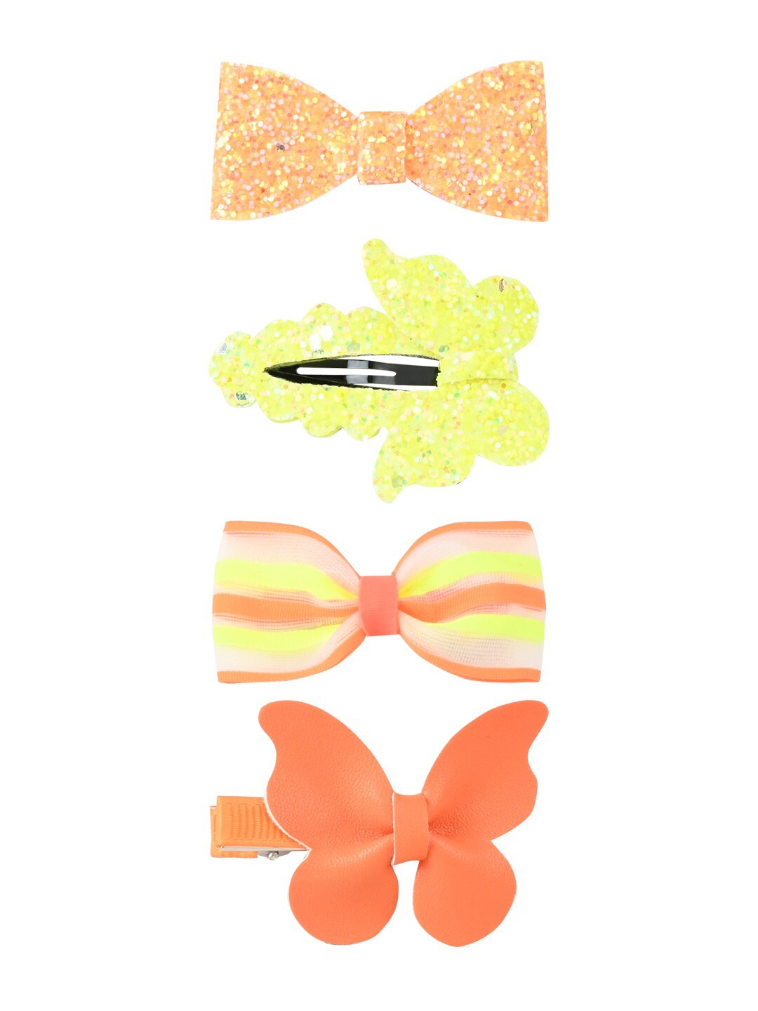 

Aye Candy Girls Set of 4 Embellished Alligator Hair Clip, Orange