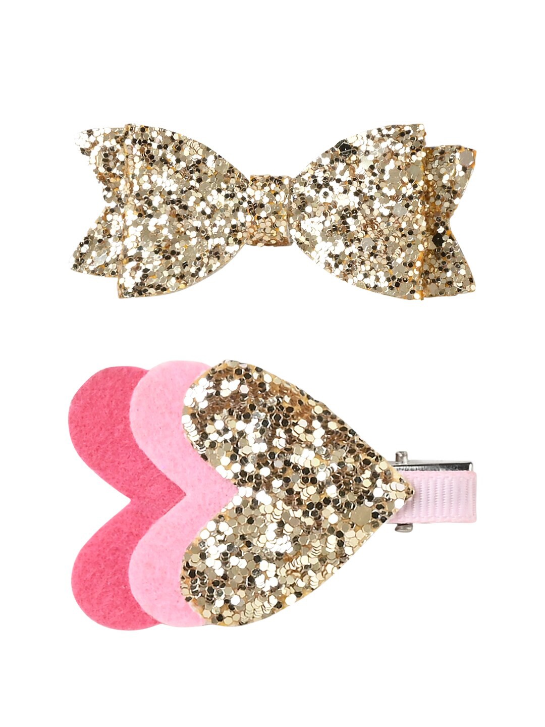 

Aye Candy Girls Set of 2 Embellished Alligator Hair Clip, Gold