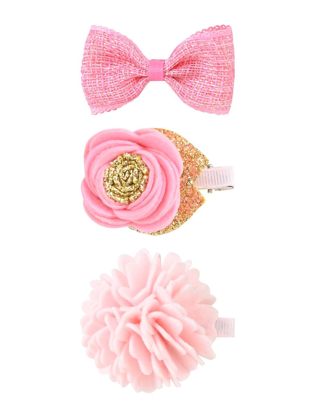 

Aye Candy Girls Set of 3 Embellished Alligator Hair Clip, Pink