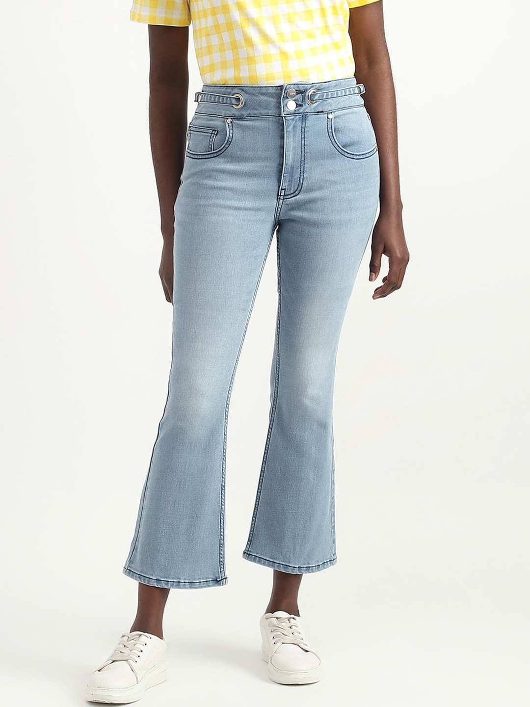 

United Colors of Benetton Women High-Rise Light Fade Jeans, Blue